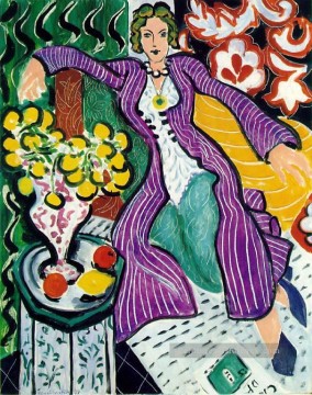 Femme au manteau violet Femme dans un fauvisme abstrait Purple Coat Henri Matisse Peinture à l'huile
